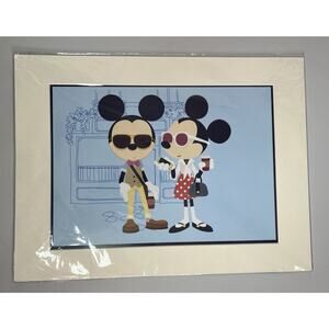 Disney Deluxe Print Mickey & Minnie City Life Coffee Date Disneyland Paris